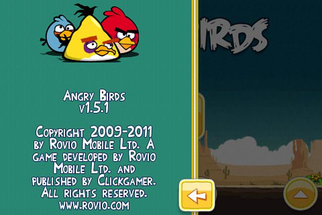 Angry Birds 1.5.1 Screenshot