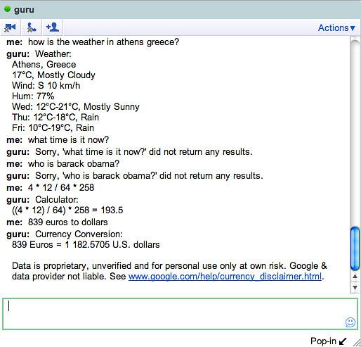 Google Guru chat