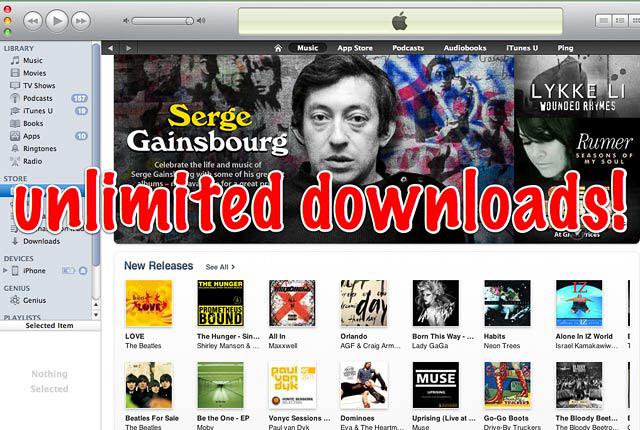 Unlimited iTunes Downloads