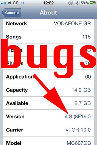 iOS 4.3 is buggy