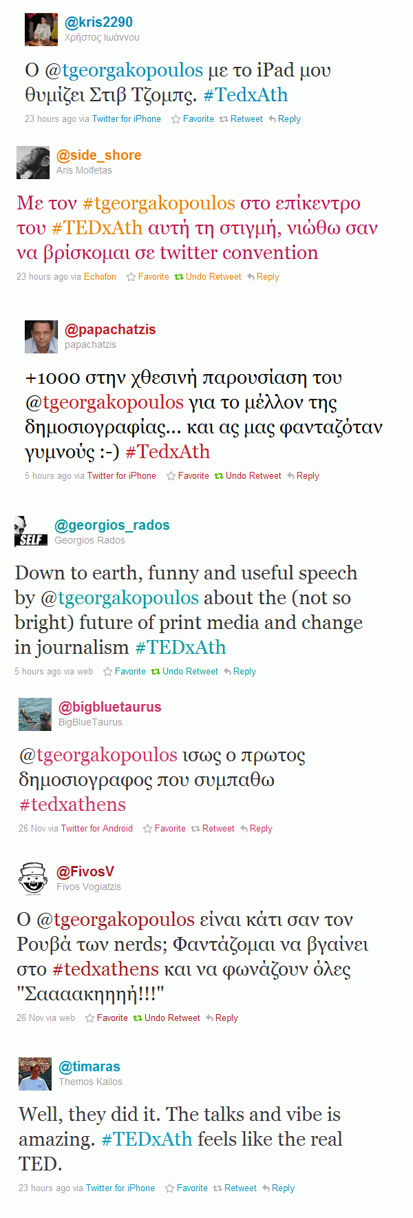 TEDxAthens 2010 Tweets