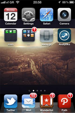 iPhone Screen with Applications