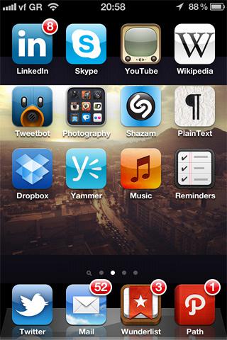 iPhone Screen with Applications