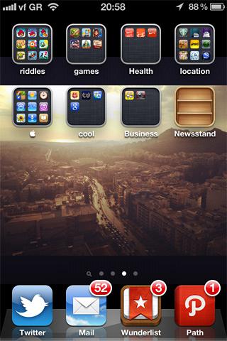 iPhone Screen with Applications iPhone Screen with Applications