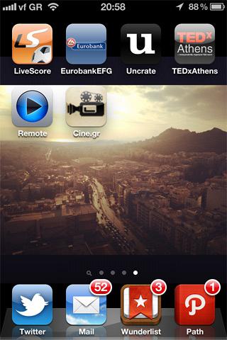 iPhone Screen with Applications iPhone Screen with Applications
