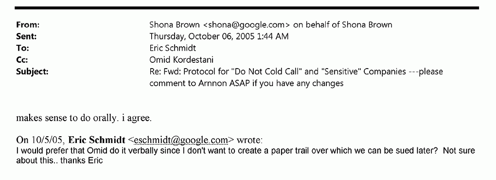 Eric Schmidt "No-Hire" E-mail